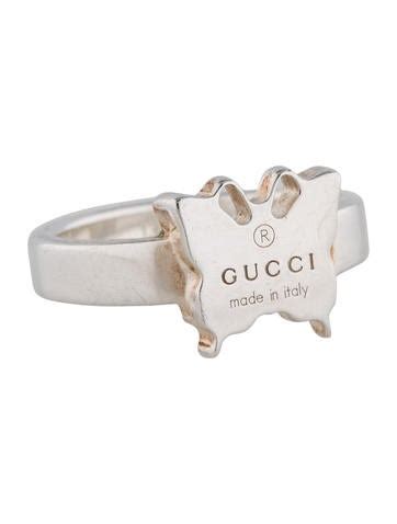 silver butterfly gucci ring|gucci silver heart ring.